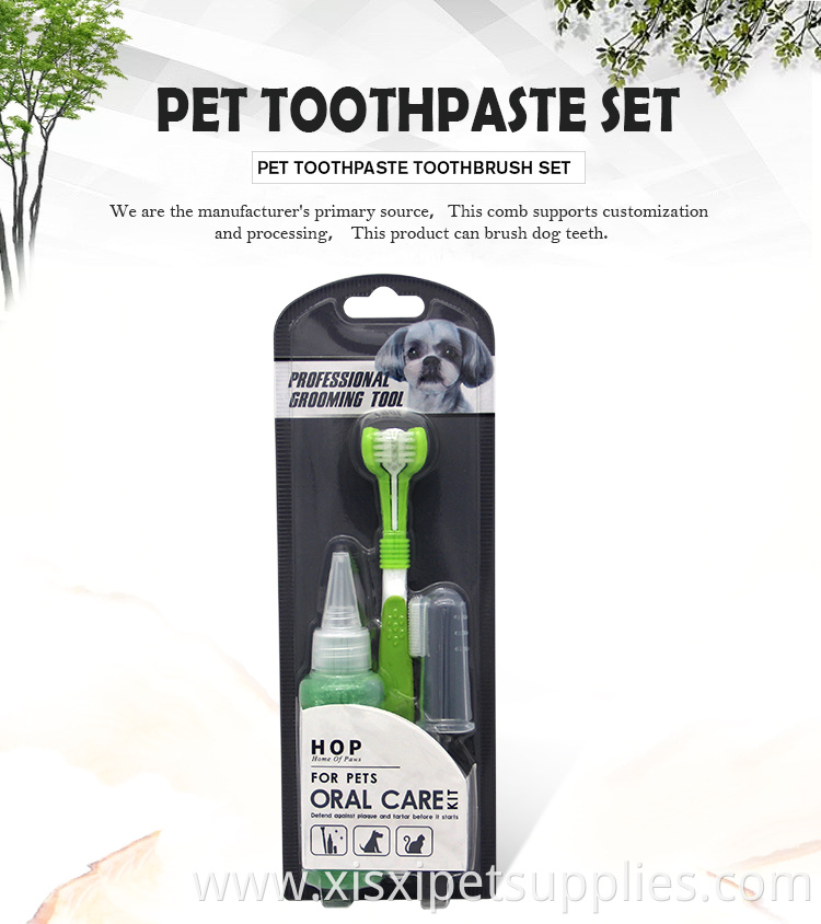 Factory Wholesale LOW MOQ Pet Cat Dog Toothbrush And Toothpaste Set